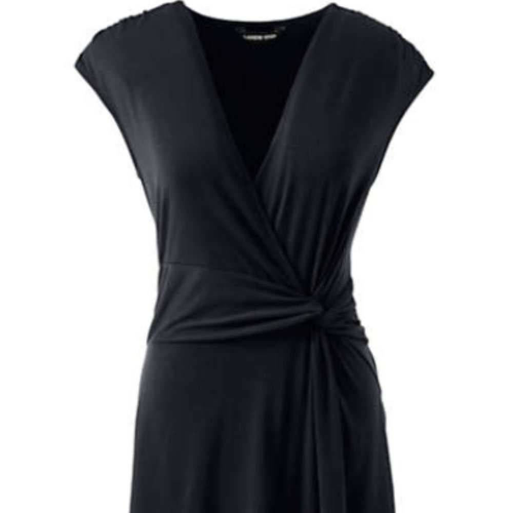 Lands End Women's Plus Size Cap Sleeve Dress